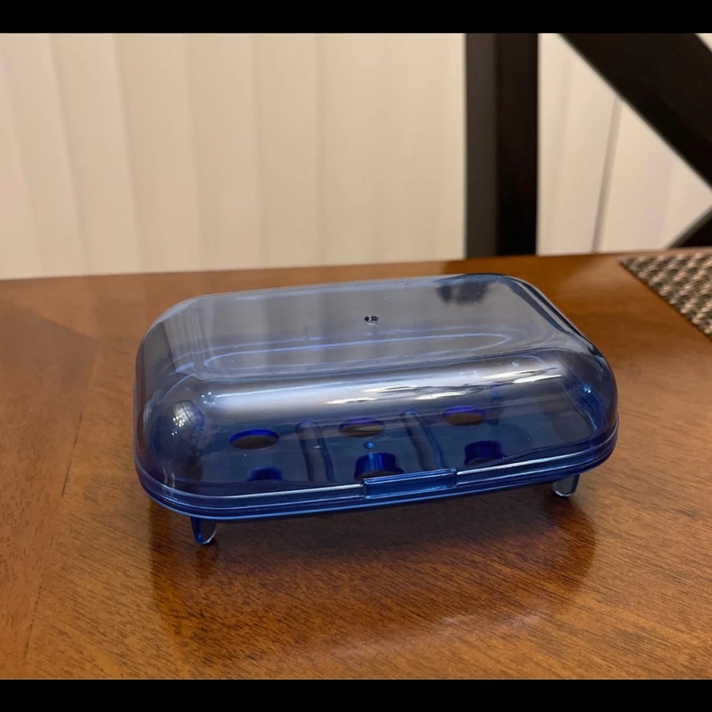 Blue soap holder